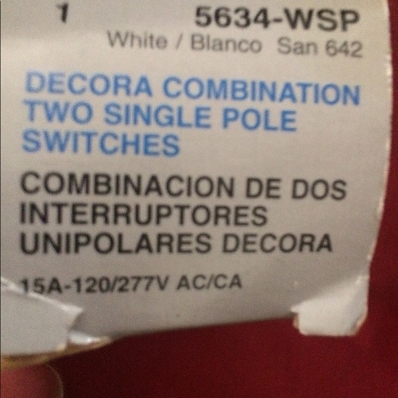 Leviton Decora 5634- Single -Pole Dual switch nib - Picture 5 of 8